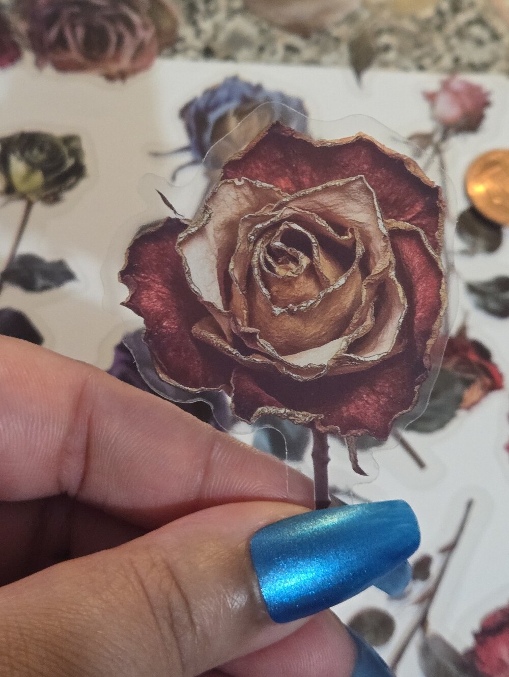 Multicolor Dried Rose Stickers